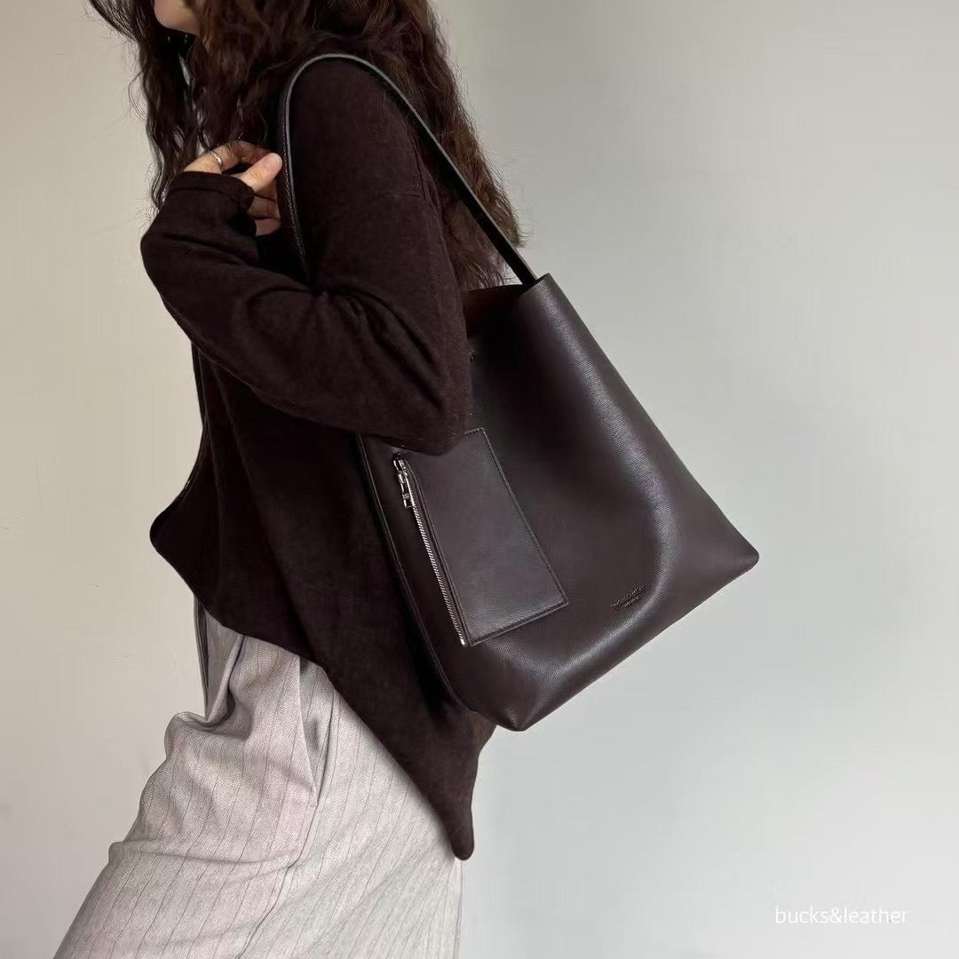 <#BL11 大容量!> Bucks & Leather 簡約款方型tote bag