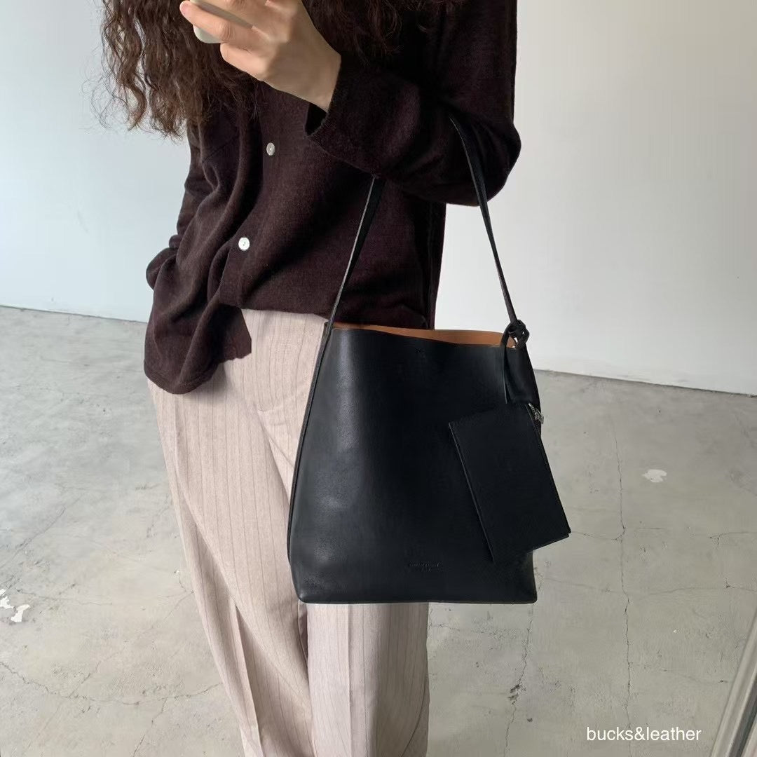 <#BL11 大容量!> Bucks & Leather 簡約款方型tote bag