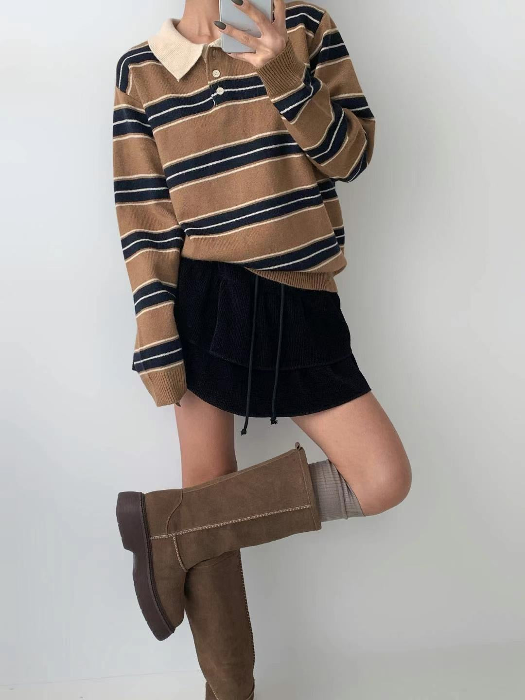 <大愛間條polo針織衫!> Marcia knitted top - Glamorous oootd
