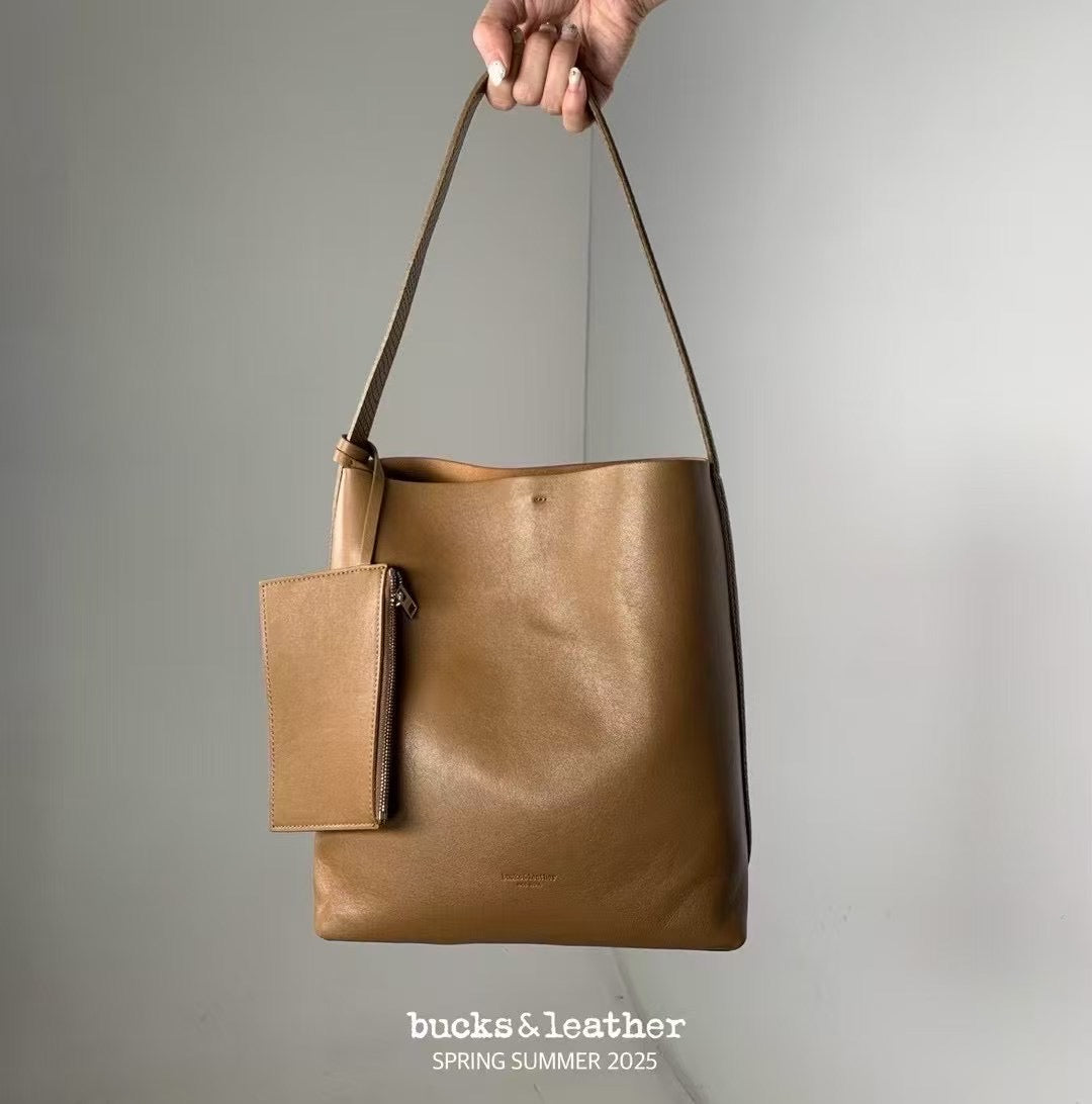 <#BL11 大容量!> Bucks & Leather 簡約款方型tote bag