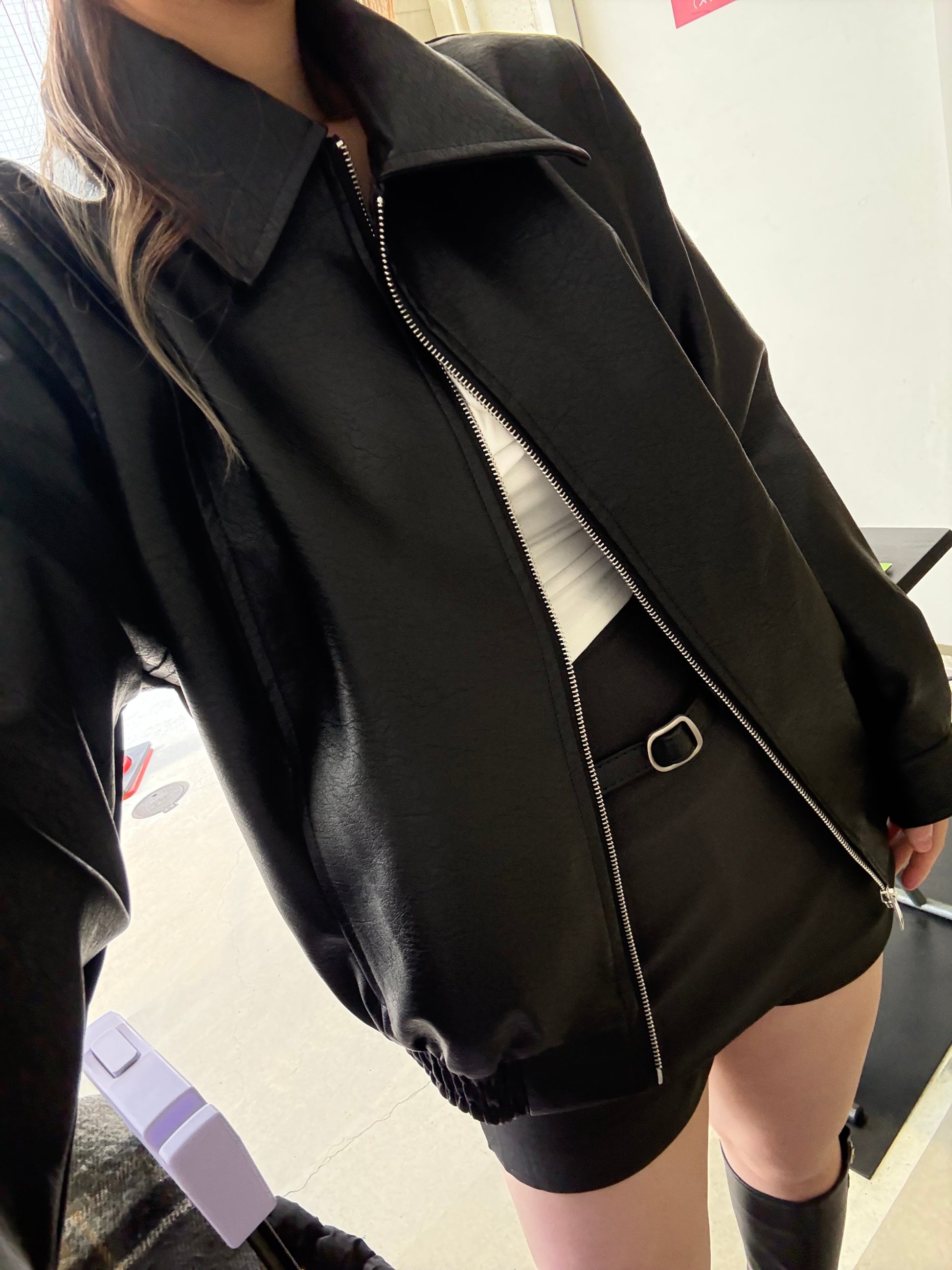 <我最喜愛皮褸系列！> Harriet faux leather jacket - Glamorous oootd