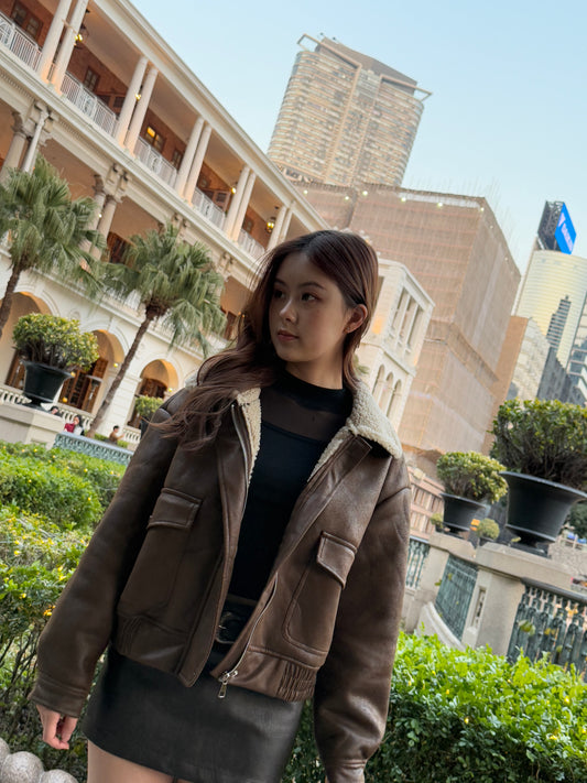 <超保暖毛毛皮褸！> Viola faux leather fluffy jacket - Glamorous oootd