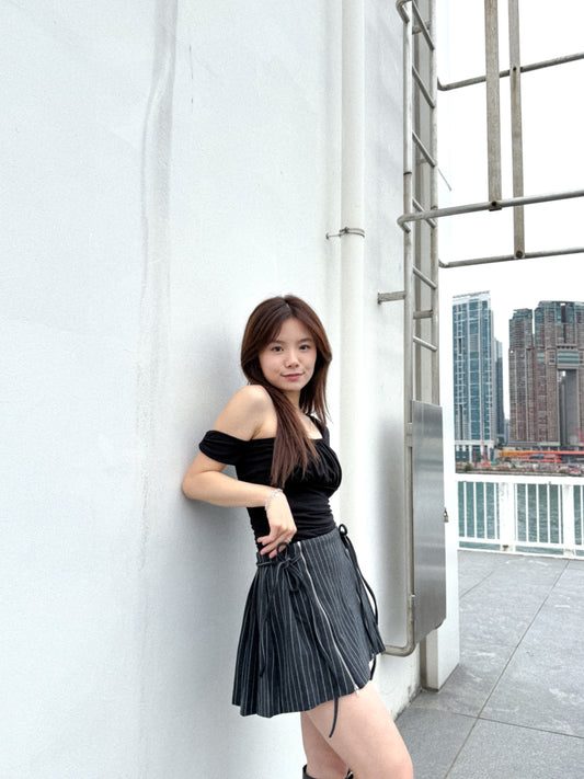 <辣妹們！買！> Dash top (black) - Glamorous oootd