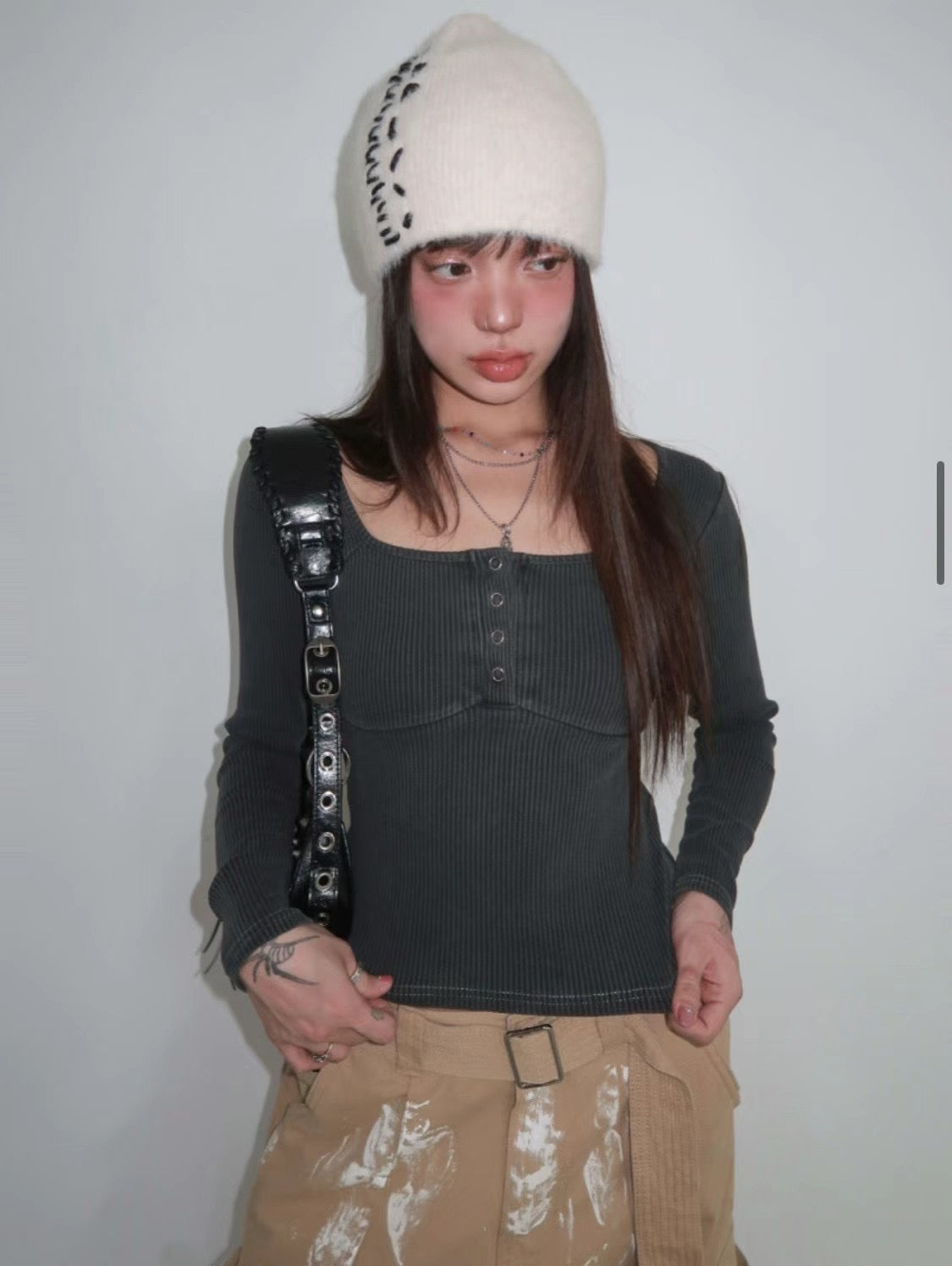 <超有質感 洗水色basic top> Psycho basic top - Glamorous oootd