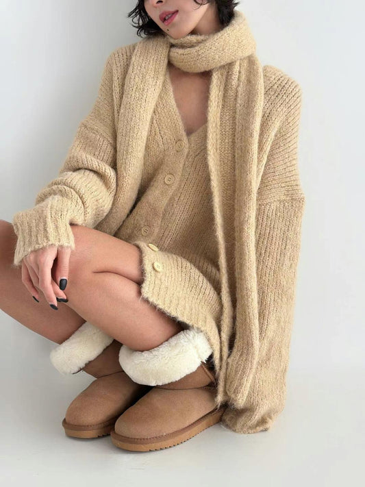 <on trend!冷衫連頸巾set> Gladys sweater and scarf set - Glamorous oootd