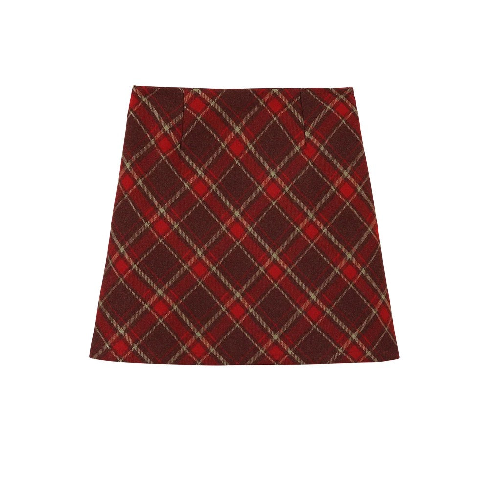 <冬天厚度的經典格仔裙> Calista skirt - Glamorous oootd