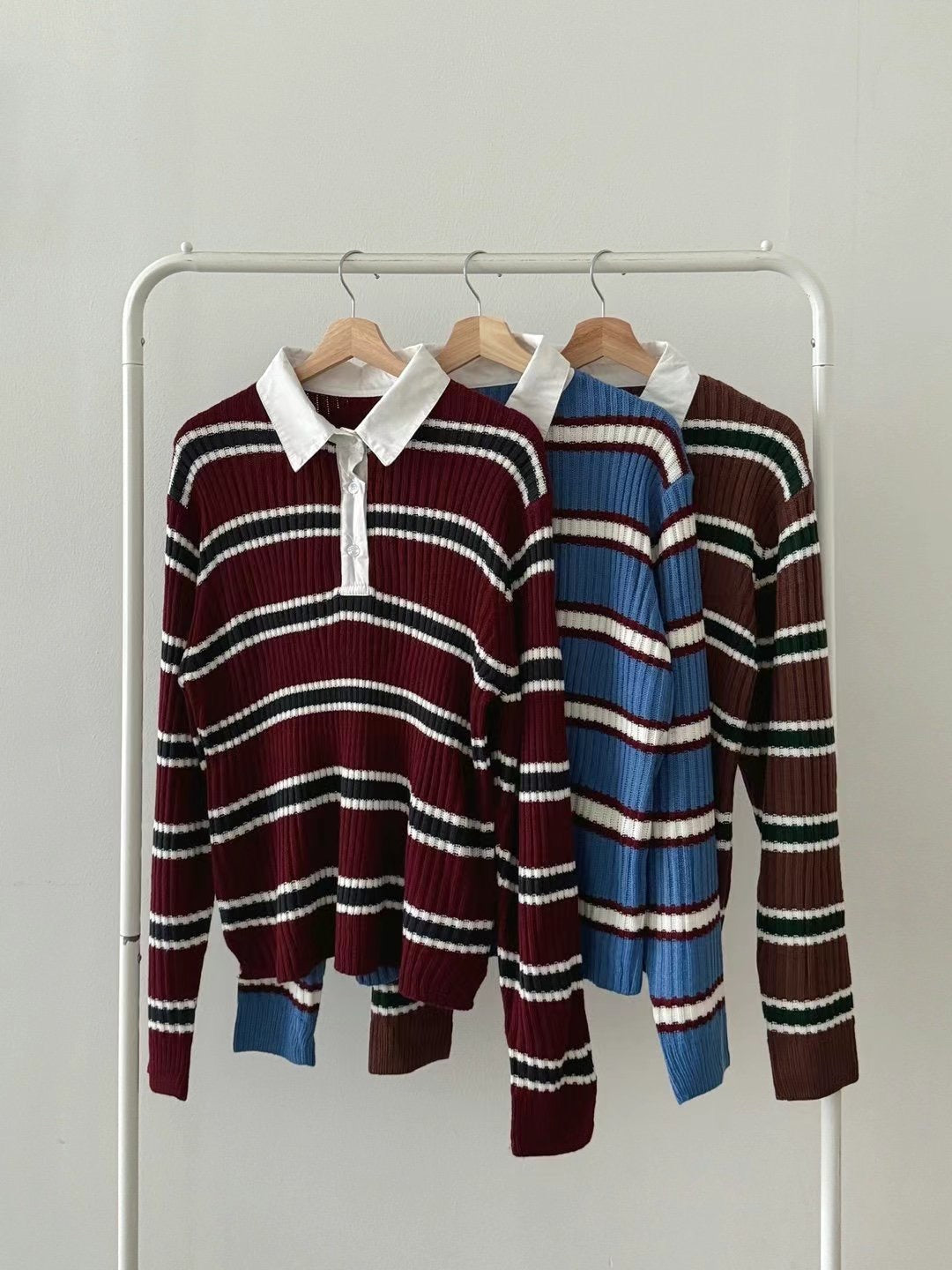 <隨性韓妹間條針織top> Afra knitted top - Glamorous oootd