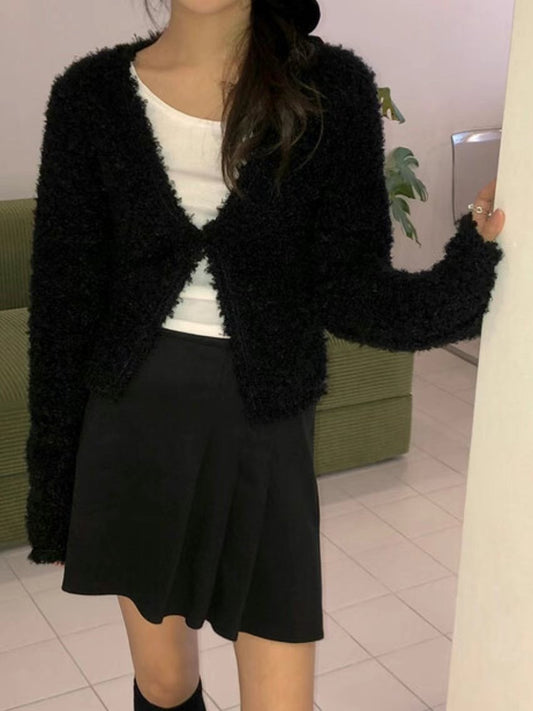 <大推！cute爆毛毛小外套> Love hangover fluffy outer - Glamorous oootd