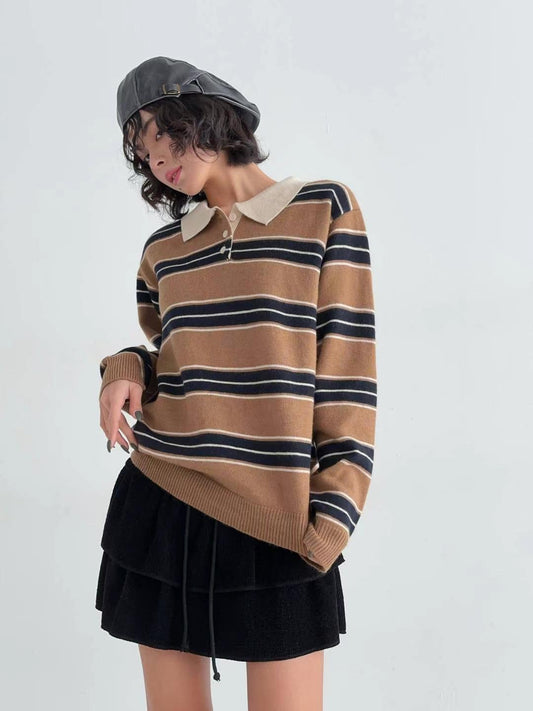 <大愛間條polo針織衫！> Marcia knitted top - Glamorous oootd