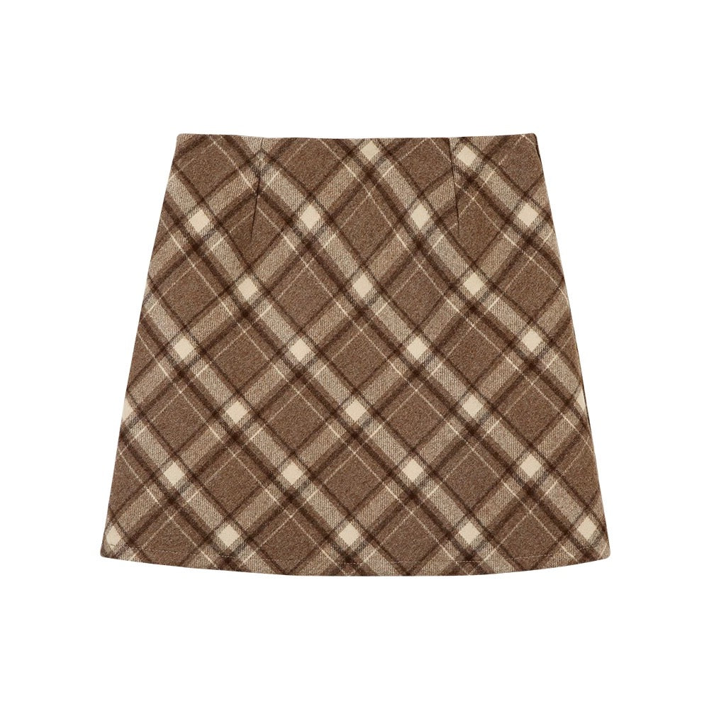 <冬天厚度的經典格仔裙> Calista skirt - Glamorous oootd