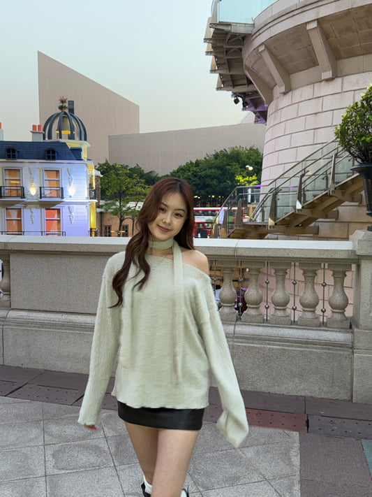 <on trend! 薄款top襯頸巾> Jodie top and scarf set - Glamorous oootd