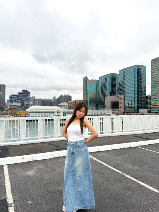 <牛仔lover!超靚牌型傘型長牛仔裙> Gustave denim long skirt - Glamorous oootd