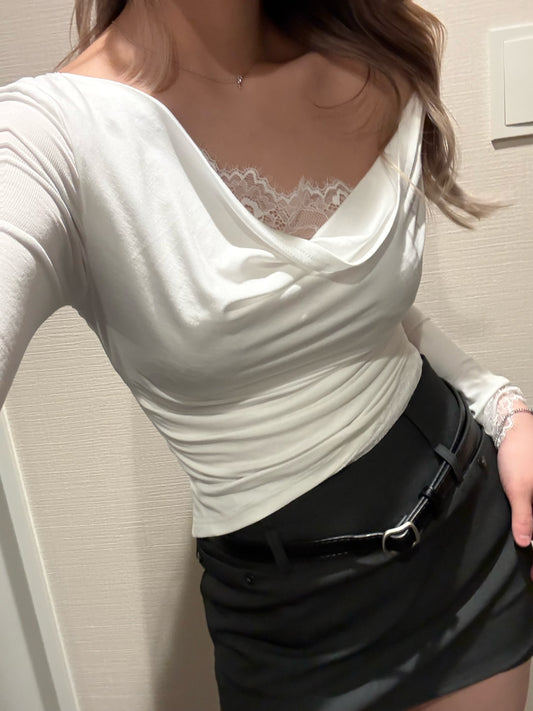 <on trend!lace假兩件> Denise lace top - Glamorous oootd