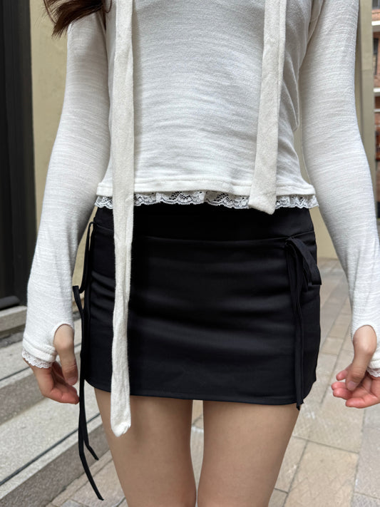 <低調小可愛絲綢裙仔> Bed chem satin skirt - Glamorous oootd