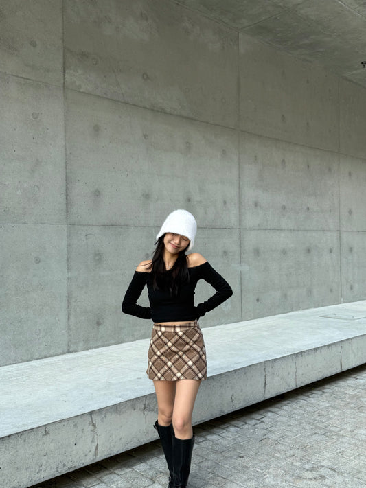 <秋季感十足 格仔短裙仔~> Adela plaid skirt - Glamorous oootd