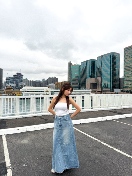 <牛仔lover!超靚牌型傘型長牛仔裙> Gustave denim long skirt - Glamorous oootd