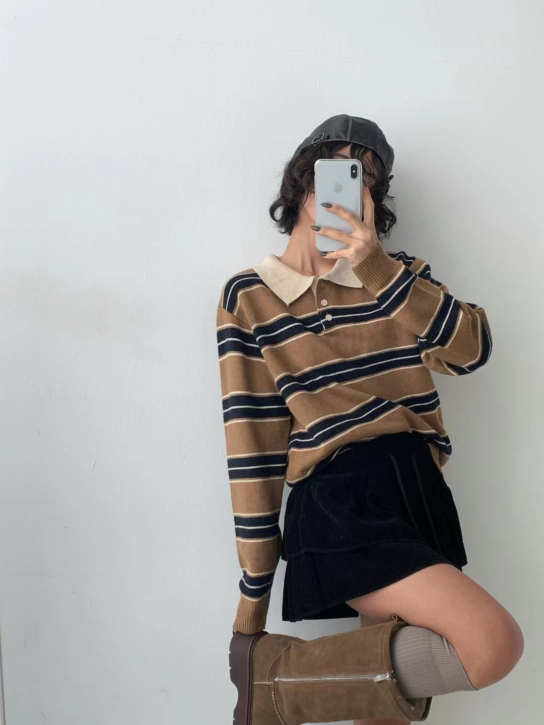 <大愛間條polo針織衫！> Marcia knitted top - Glamorous oootd