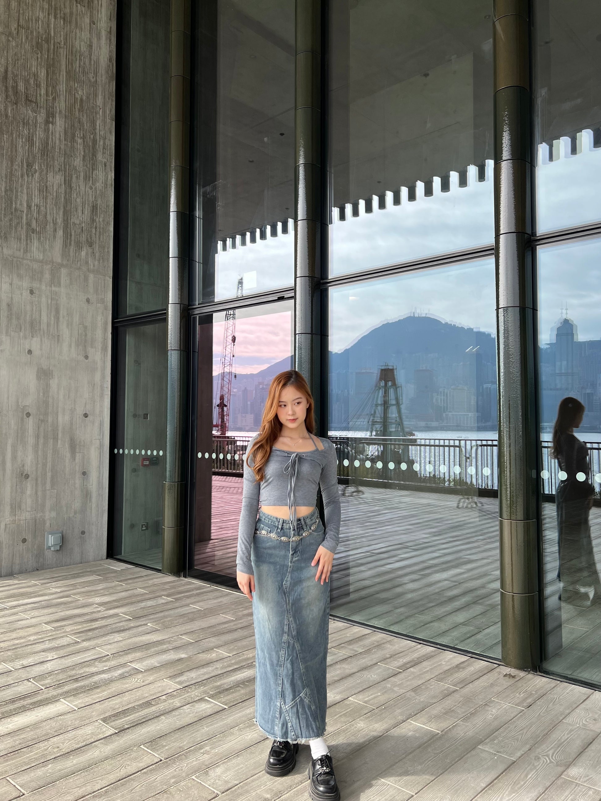 Harben denim maxi skirt - Glamorous oootd