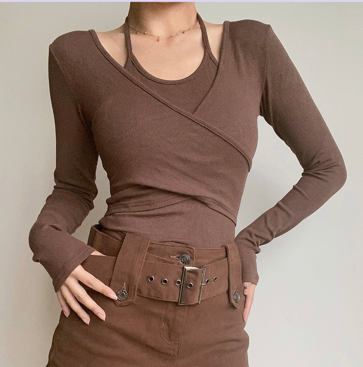 Murphy cross wrap top - Glamorous oootd